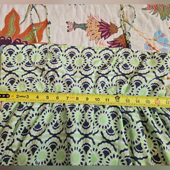 Anthropologie Maeve Blue, Green and White Mini Dress - Picture 10 of 14